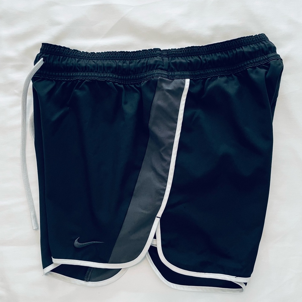 Nike - Women’s - Dri-Fit - Athletic Shorts - Black, Gray w/ White Trim